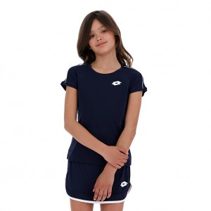 Kids' Lotto Squadra G Pl T-shirts Navy / Blue | 40127-LPAO
