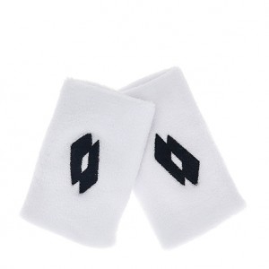Lotto Tennis 5 Inch Wristbands White / Black | 71432-ITHL