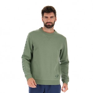 Men Lotto Athletica Due Vi Rn Sweatshirts Olive | 03675-FYPW