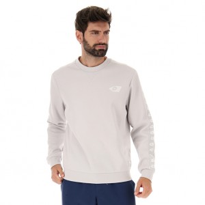 Men Lotto Athletica Due Vi Rn Sweatshirts White | 97504-SJUT