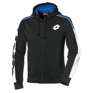 Men Lotto Athletica Lg Fz Hd Fl Jackets Black / White / Blue | 80134-DSWT