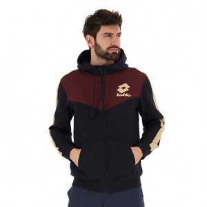 Men Lotto Athletica Lg Iii Fz Hd Fl Sweatshirts Burgundy / Black | 74061-HWKO