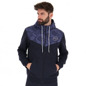 Men Lotto Athletica Prime Fz Jackets Black / Purple | 72390-DZME
