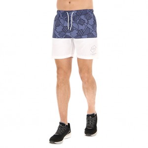 Men Lotto Athletica Prime Shorts Blue / White | 43786-NPHV