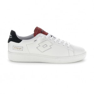 Men Lotto Autograph Suede Leggenda White / Black / Pink | 10278-PFJU