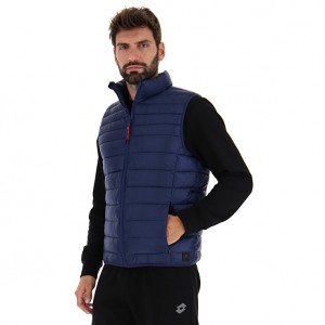 Men Lotto Gilet Cortina Iii Pad Pl Jackets Blue | 98061-KSEQ