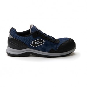 Men Lotto Hit 425 S1p Safety Shoes Blue / Silver | 21754-EBMZ