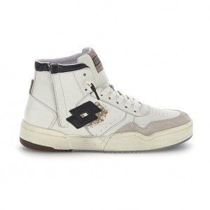 Men Lotto Hoop Stars High Suede Leggenda White | 24918-DTBU