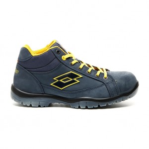 Men Lotto Jump Mid 900 Safety Shoes Blue | 29148-UQYX