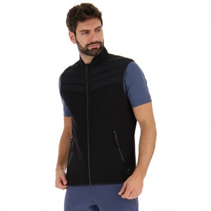 Men Lotto Lab Vest Jackets Black | 34075-LYHE