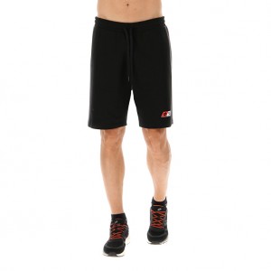 Men Lotto Logo Uno Bermuda Shorts Black | 13476-LOGZ