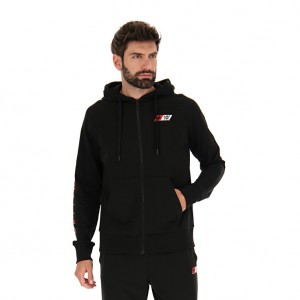 Men Lotto Logo Uno Fz Hd Sweatshirts Black | 06849-HOYI