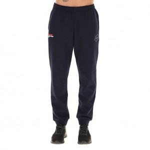 Men Lotto Logo Vi Fl Sport Pants Black | 97821-ALDX