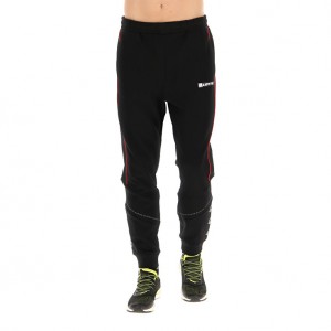 Men Lotto Logo Viii Sport Pants Black | 60193-ILNY