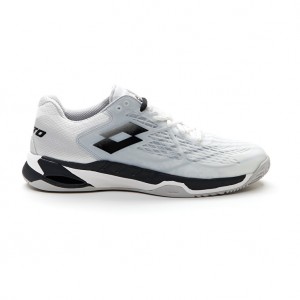 Men Lotto Mirage 100 Cly Tennis Shoes White / Black / Silver | 92310-JZIW
