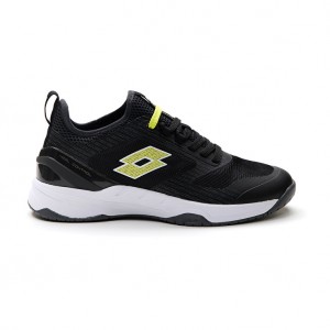 Men Lotto Mirage 200 Spd Tennis Shoes Black / Green | 69173-SXNZ