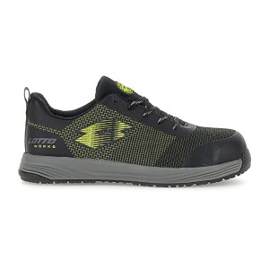 Men Lotto Move 400 S1pl Sr Hro Safety Shoes Black / Green | 03541-BQEA