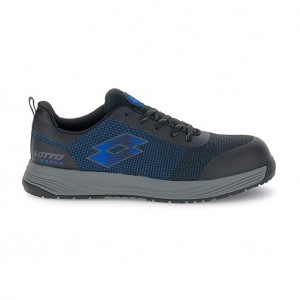 Men Lotto Move 400 S1pl Sr Hro Safety Shoes Black / Blue | 17658-CKXG