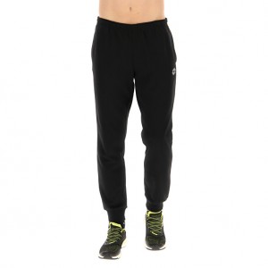 Men Lotto Msc Cuff Rib Sport Pants Black | 69421-YPEL