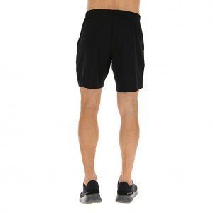Men Lotto Msp7 Shorts Black | 91520-FOWI