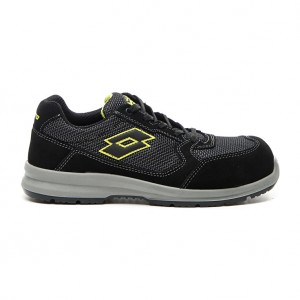 Men Lotto Race 250 S1p Sd Safety Shoes Black / Green | 52897-RLZB