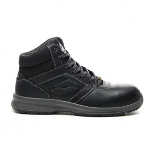 Men Lotto Race 400 Mid Esd S3 Ch Safety Shoes Black | 61378-DIVP