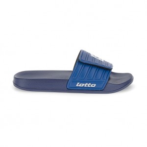 Men Lotto Rico Strap Ii Slippers Blue / Blue / Silver | 59467-VSWY