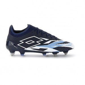Men Lotto Solista 200 Vi Sgx Soccer Shoes Navy / Blue / White / Blue | 32594-VDCP