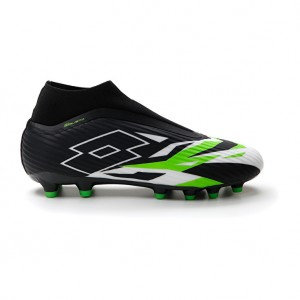 Men Lotto Solista 300 Vi Gravity Fg Soccer Shoes Black / White / Green | 52163-TCUP