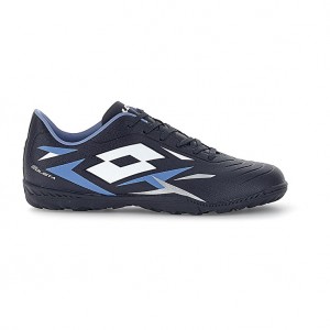 Men Lotto Solista 700 Vi Tf Soccer Shoes Black / Blue | 83254-IRED