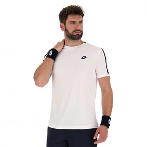 Men Lotto Squadra Ii Pl T-shirts White | 16502-RXOK