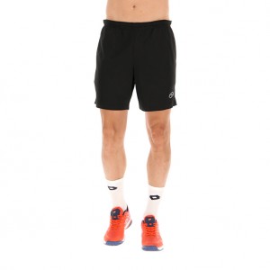 Men Lotto Squadra Iii7 Shorts Black | 42735-UKPW