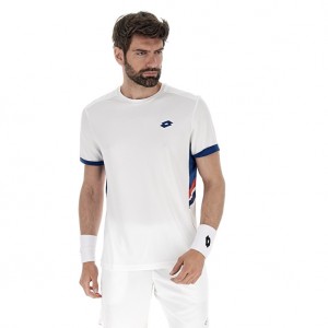 Men Lotto Squadra Iii T-shirts White | 26835-IDLP