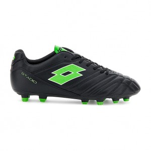 Men Lotto Stadio 705 Fg Soccer Shoes Black / Green | 26849-XRAJ