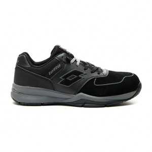 Men Lotto Street S1p Src Safety Shoes Black / Silver | 63271-SIWJ