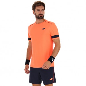 Men Lotto Superrapida V T-shirts Coral | 24875-WILP