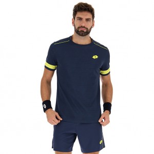 Men Lotto Superrapida V T-shirts Dark / Blue / Yellow | 84730-CGZS