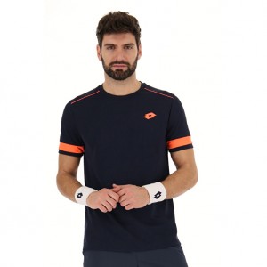 Men Lotto Superrapida V T-shirts Navy / Blue | 56392-UFTP