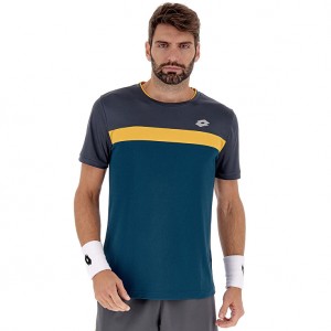 Men Lotto Superrapida Vi 2 T-shirts Blue | 39041-YZHV