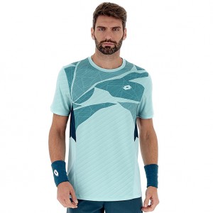 Men Lotto Tech I - D2 T-shirts Blue | 10276-RBUE