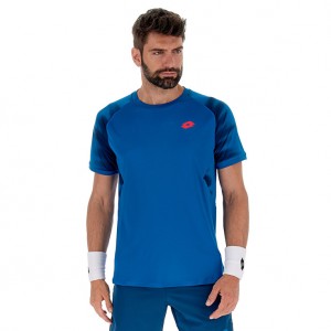 Men Lotto Tech Ii - D2.B T-shirts Blue | 30896-ZNVB