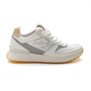 Men Lotto Tokyo Ginza Leather Leggenda White / Silver | 36491-ESRM