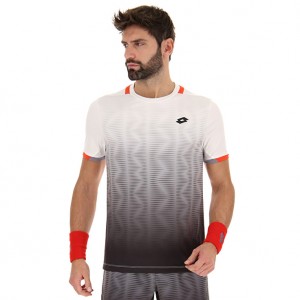 Men Lotto Top Iv 2 T-shirts Black / White | 95436-UROB