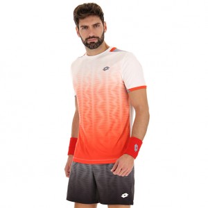 Men Lotto Top Iv 2 T-shirts Red / White | 45293-NYPT