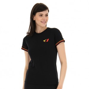 Women Lotto Athletica Classic W V T-shirts Black | 02514-CFPW