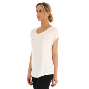 Women Lotto Dinamico W Vi 1 T-shirts White | 18294-IGCB