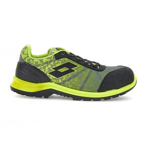 Women Lotto Hit 400 S1p Safety Shoes Green / Black / Grey | 47813-ASWG