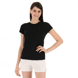 Women Lotto Msp W T-shirts Black | 23678-DQJN