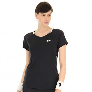 Women Lotto Squadra W Ii Pl T-shirts Black | 58609-UNBT