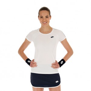 Women Lotto Squadra W T-shirts White | 21598-AMPC